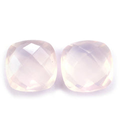 ROSE QUARTZ SUPER CHECKER CUT BRIOLETTE CUSHION 8MM 1.92 Cts.