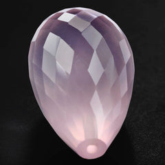 ROSE QUARTZ FACETED DROP (HALF DRILL) 20X12MM 18.85 Cts.