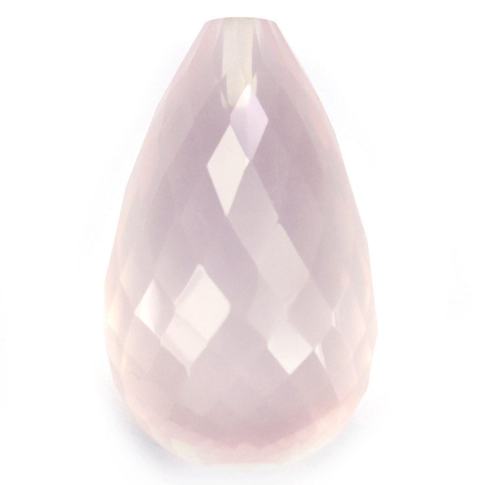 ROSE QUARTZ FACETED DROP (HALF DRILL) 20X12MM 18.85 Cts.