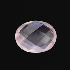 ROSE QUARTZ SUPER CHECKER CUT BRIOLETTE OVAL 10X8MM 2.25 Cts.