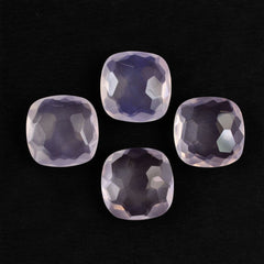 ROSE QUARTZ FOOTBALL CUT BRIOLETTE CUSHION (LITE COLOR) 8MM 1.70 Cts.