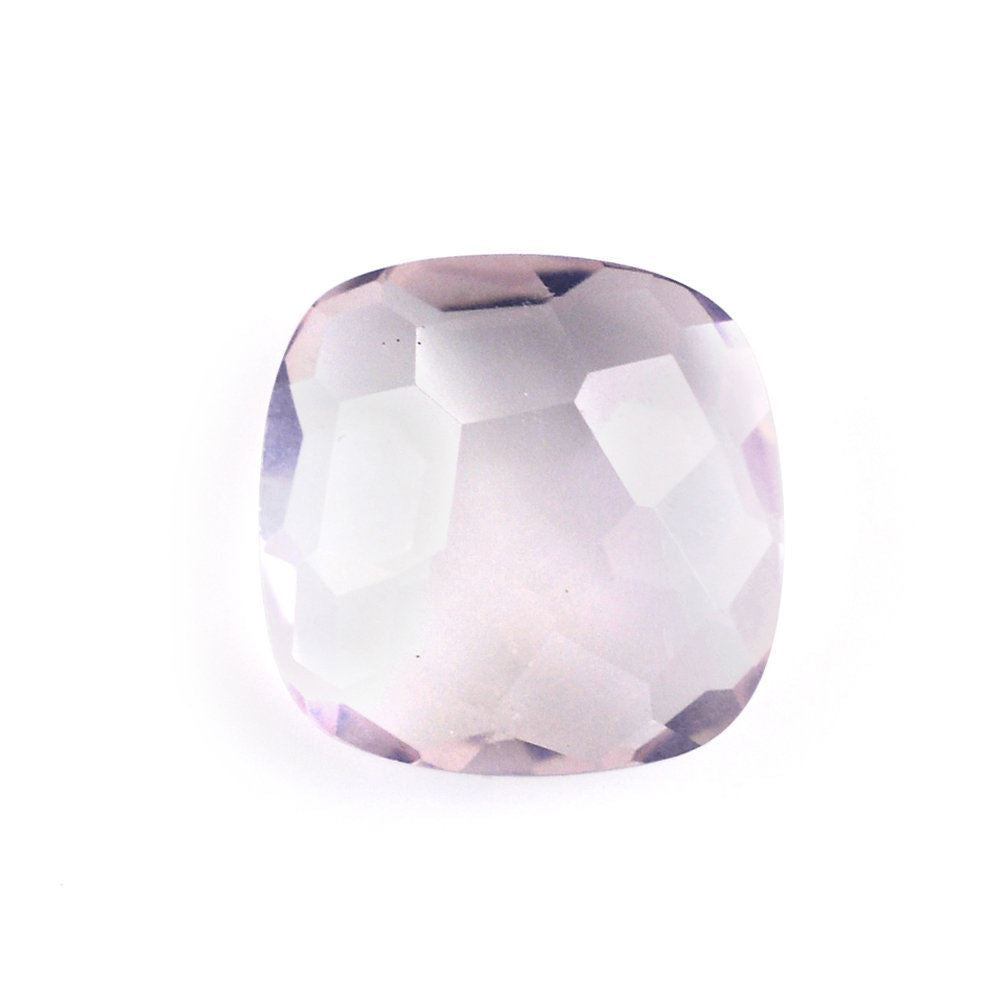 ROSE QUARTZ FOOTBALL CUT BRIOLETTE CUSHION (LITE COLOR) 8MM 1.70 Cts.