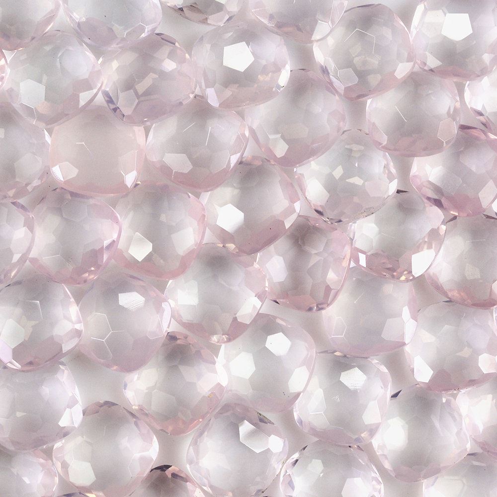 ROSE QUARTZ FOOTBALL CUT BRIOLETTE CUSHION (LITE COLOR) 8MM 1.70 Cts.