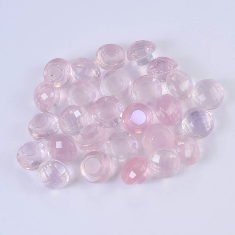 ROSE QUARTZ CHECKER BOTTLE CORK 9.80MM 4.26 Cts.