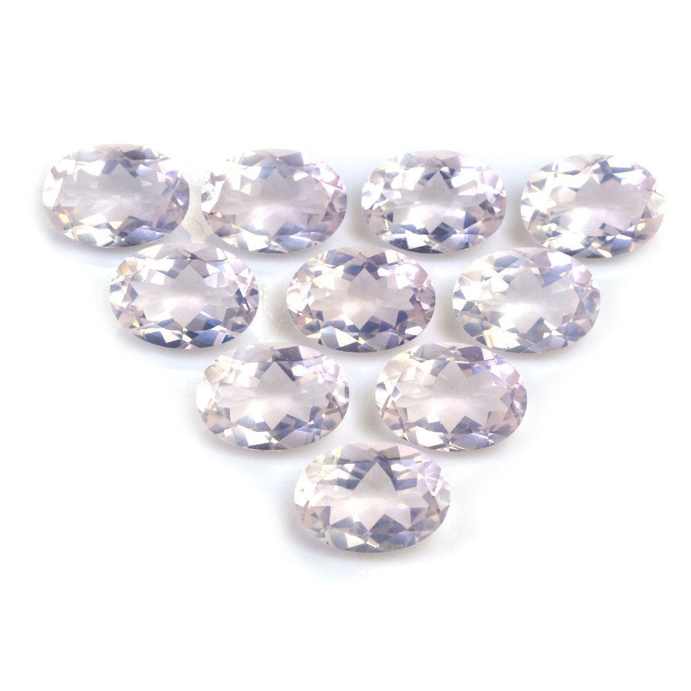 ROSE QUARTZ CUT OVAL TRANSPARENT & LITE COLOR (CLEAN) 14X10MM 5.25 Cts.