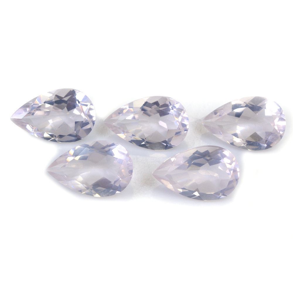 ROSE QUARTZ CUT PEAR TRANSPARENT & LITE COLOR (CLEAN) 14X9MM 3.72 Cts.