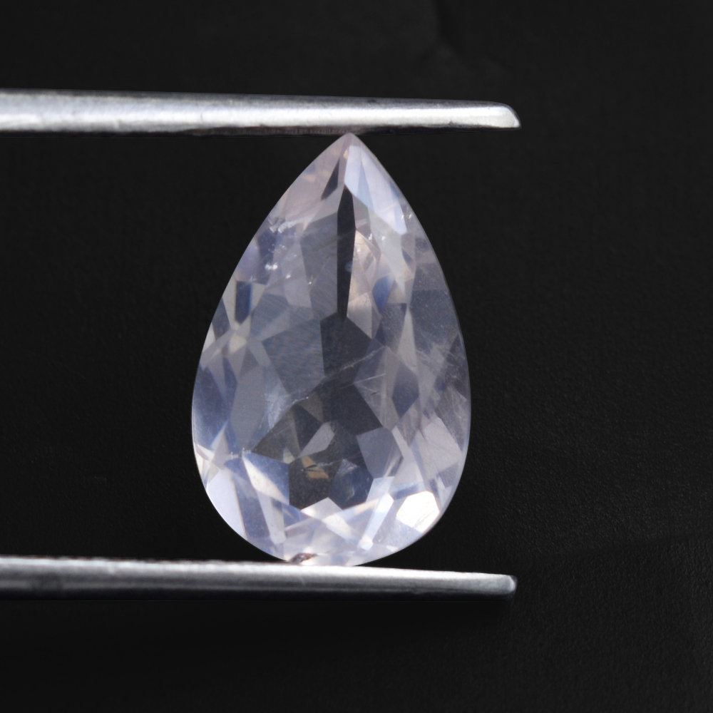 ROSE QUARTZ CUT PEAR TRANSPARENT & LITE COLOR (HI) 14X9MM 3.83 Cts.