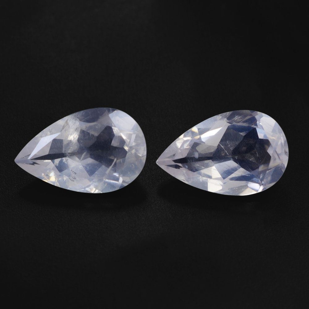 ROSE QUARTZ CUT PEAR TRANSPARENT & LITE COLOR (HI) 14X9MM 3.83 Cts.