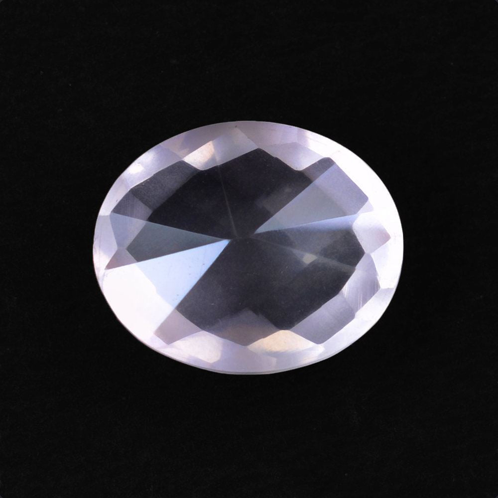 ROSE QUARTZ CHECKER ON TOP DIAMOND CUT BACK OVAL (LITE) 12X10MM 3.68 Cts.