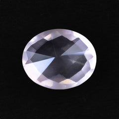 ROSE QUARTZ CHECKER ON TOP DIAMOND CUT BACK OVAL (LITE) 12X10MM 3.68 Cts.