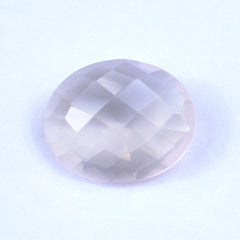 ROSE QUARTZ CHECKER ON TOP DIAMOND CUT BACK OVAL (LITE) 12X10MM 3.68 Cts.