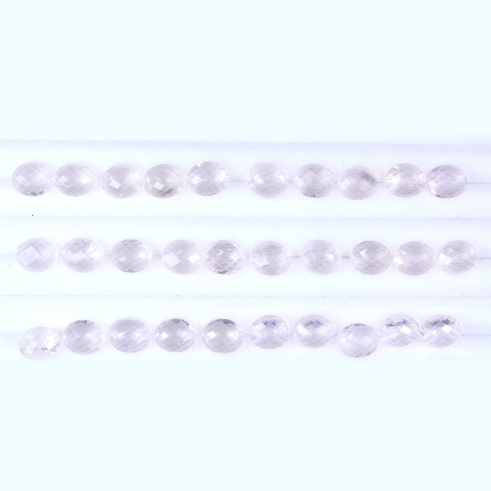 ROSE QUARTZ CHECKER ON TOP DIAMOND CUT BACK OVAL (LITE) 12X10MM 3.68 Cts.