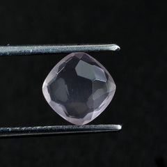 ROSE QUARTZ FOOTBALL CUT BRIOLETTE CUSHION (LITE) 8 MM 1.68 Cts.