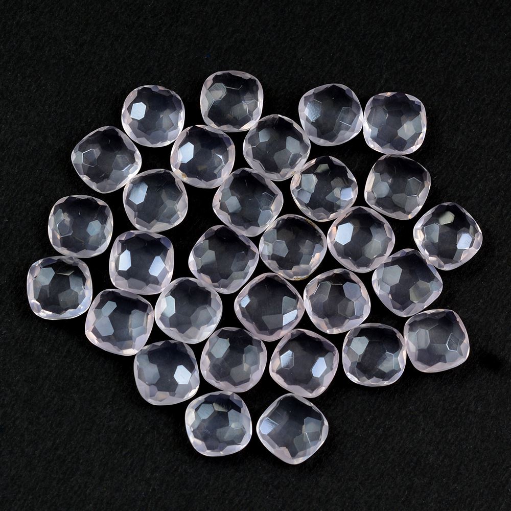 ROSE QUARTZ FOOTBALL CUT BRIOLETTE CUSHION (LITE) 8 MM 1.68 Cts.