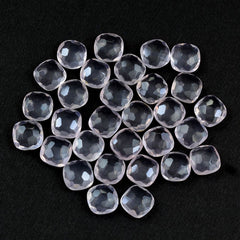 ROSE QUARTZ FOOTBALL CUT BRIOLETTE CUSHION (LITE) 8 MM 1.68 Cts.