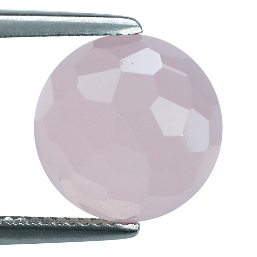 ROSE QUARTZ FOOTBALL CUT ROUND (MILKY) (MEDIUM) 12MM  5.09 Cts.