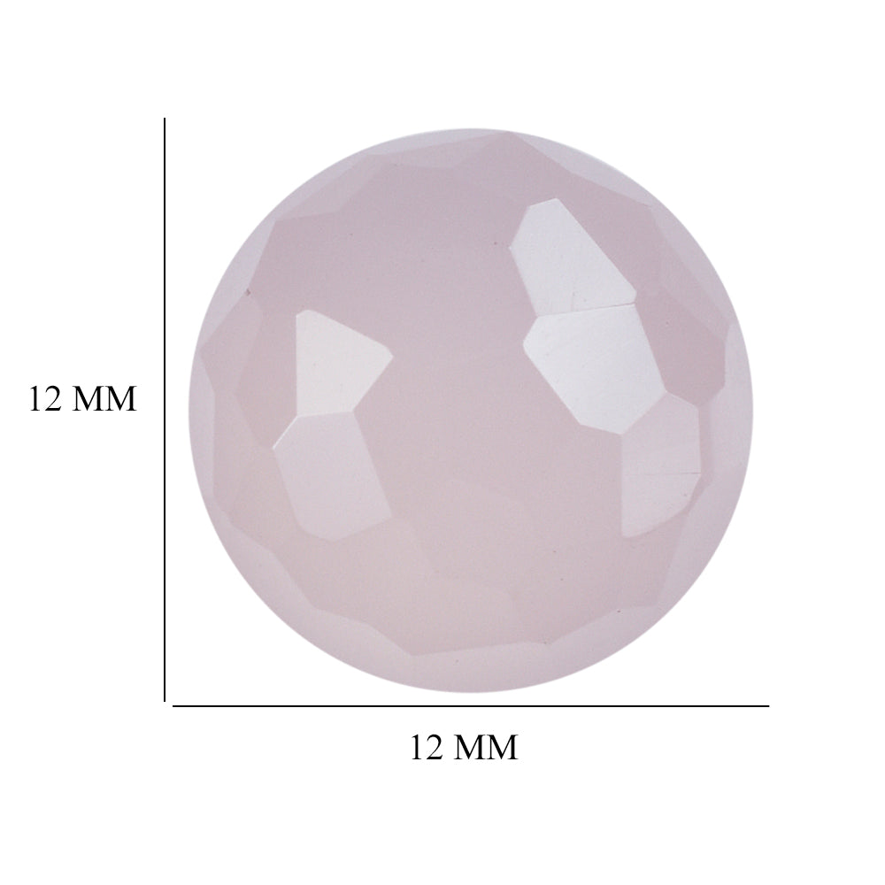 ROSE QUARTZ FOOTBALL CUT ROUND (MILKY) (MEDIUM) 12MM  5.09 Cts.