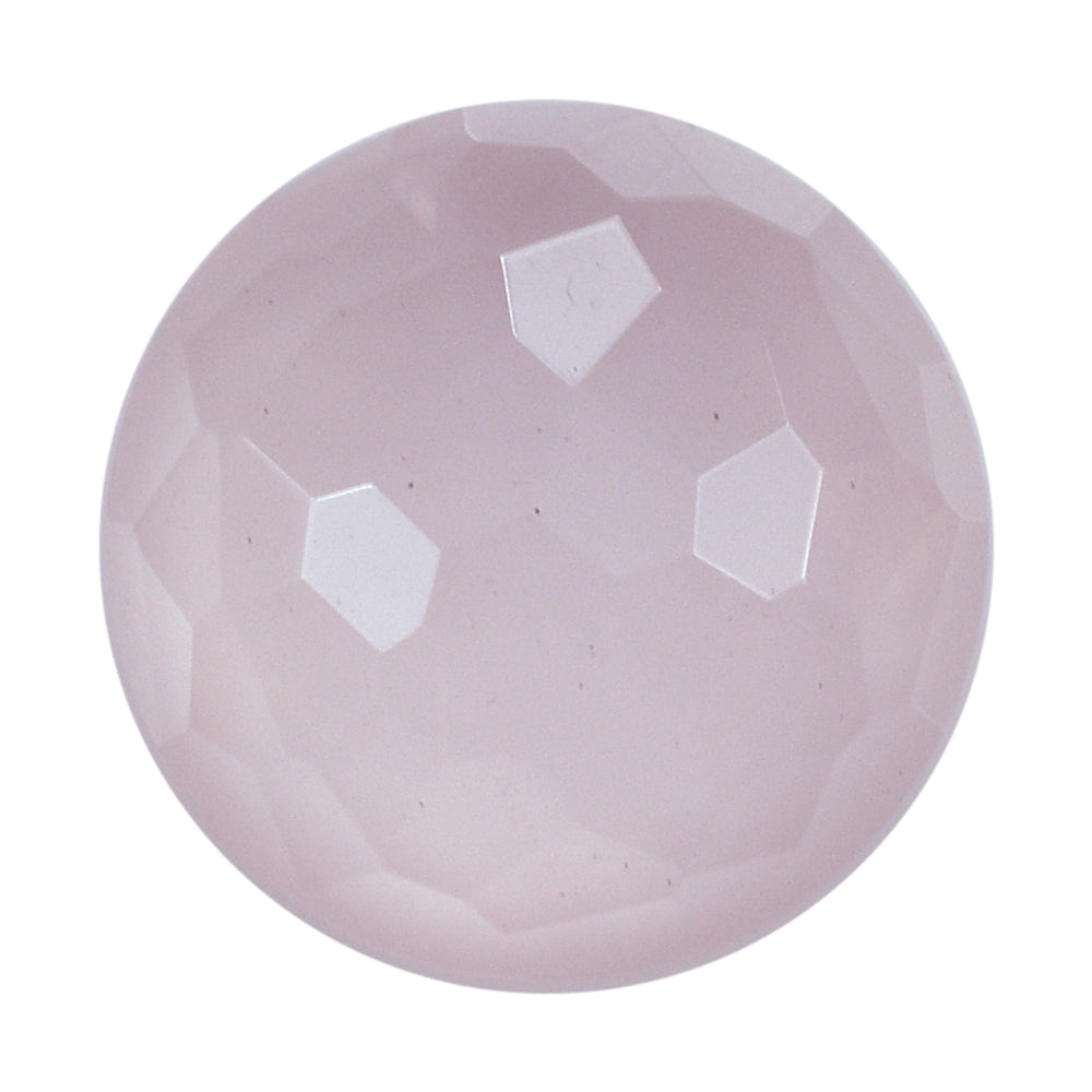 ROSE QUARTZ FOOTBALL CUT ROUND CAB (SEMI MILKY) (MEDIUM) 12MM 5.15 Cts.