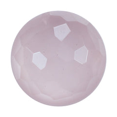 ROSE QUARTZ FOOTBALL CUT ROUND CAB (SEMI MILKY) (MEDIUM) 12MM 5.15 Cts.