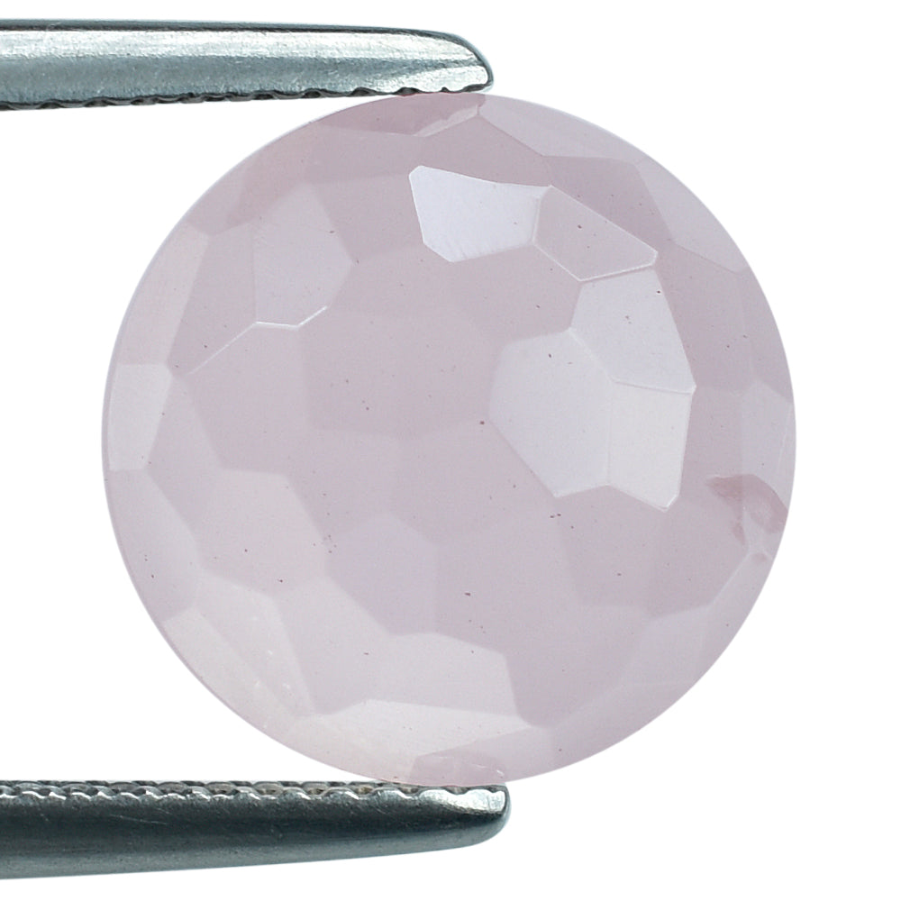 ROSE QUARTZ FOOTBALL CUT ROUND CAB (SEMI MILKY) (MEDIUM) 12MM 5.15 Cts.