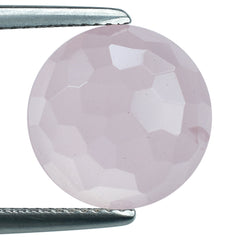 ROSE QUARTZ FOOTBALL CUT ROUND CAB (SEMI MILKY) (MEDIUM) 12MM 5.15 Cts.