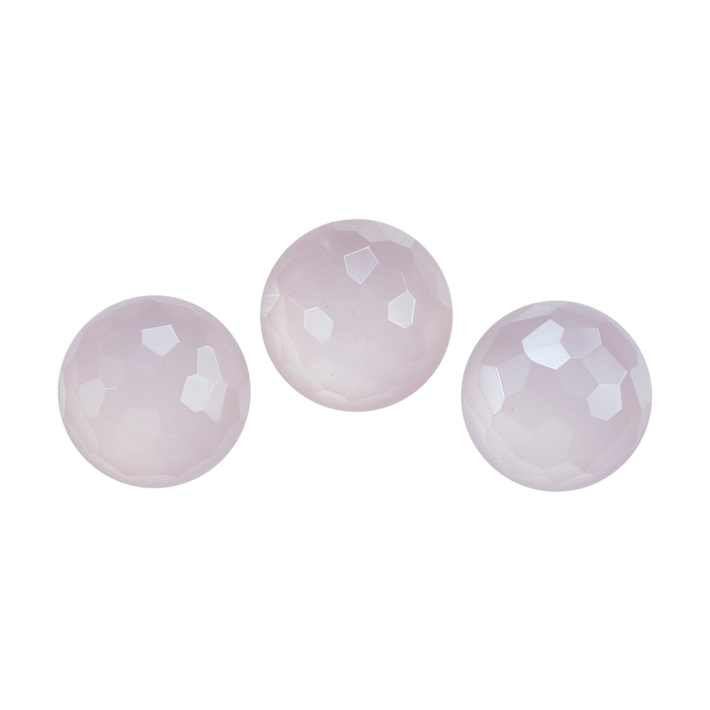 ROSE QUARTZ FOOTBALL CUT ROUND CAB (SEMI MILKY) (MEDIUM) 12MM 5.15 Cts.