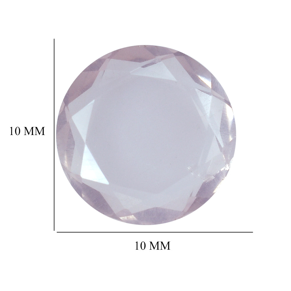ROSE QUARTZ BOTH SIDE TABLE CUT ROUND  (LITE) 10MM 2.42 Cts.