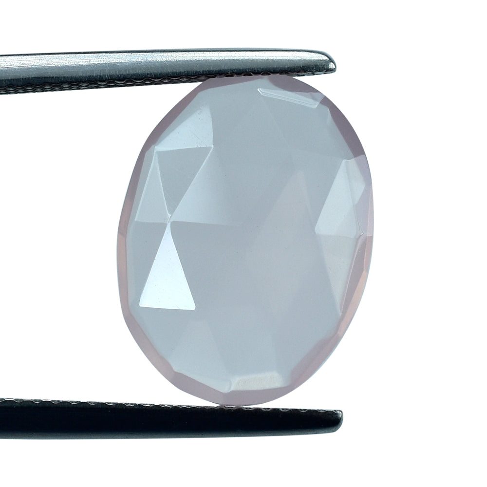 ROSE QUARTZ ROSE CUT BRIOLETTE OVAL (MEDIUM) 16X12MM 4.40 Cts.