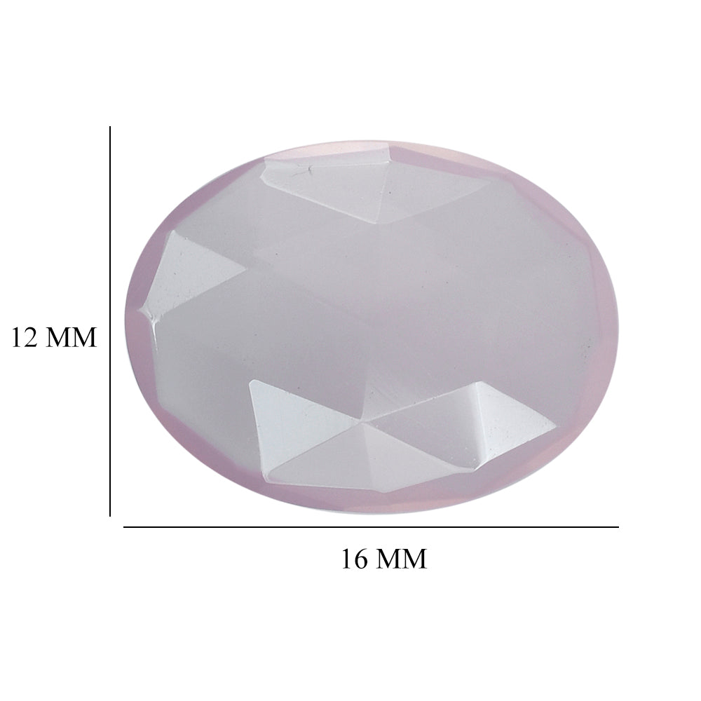 ROSE QUARTZ ROSE CUT BRIOLETTE OVAL (MEDIUM) 16X12MM 4.40 Cts.