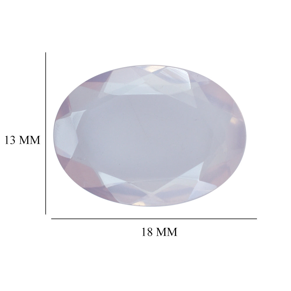 ROSE QUARTZ BOTH SIDE CUT OVAL (LITE) 18X13MM 7.73 Cts.