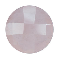 ROSE QUARTZ CHECKER CUT BRIOLETTE ROUND 15MM 7.85 Cts.