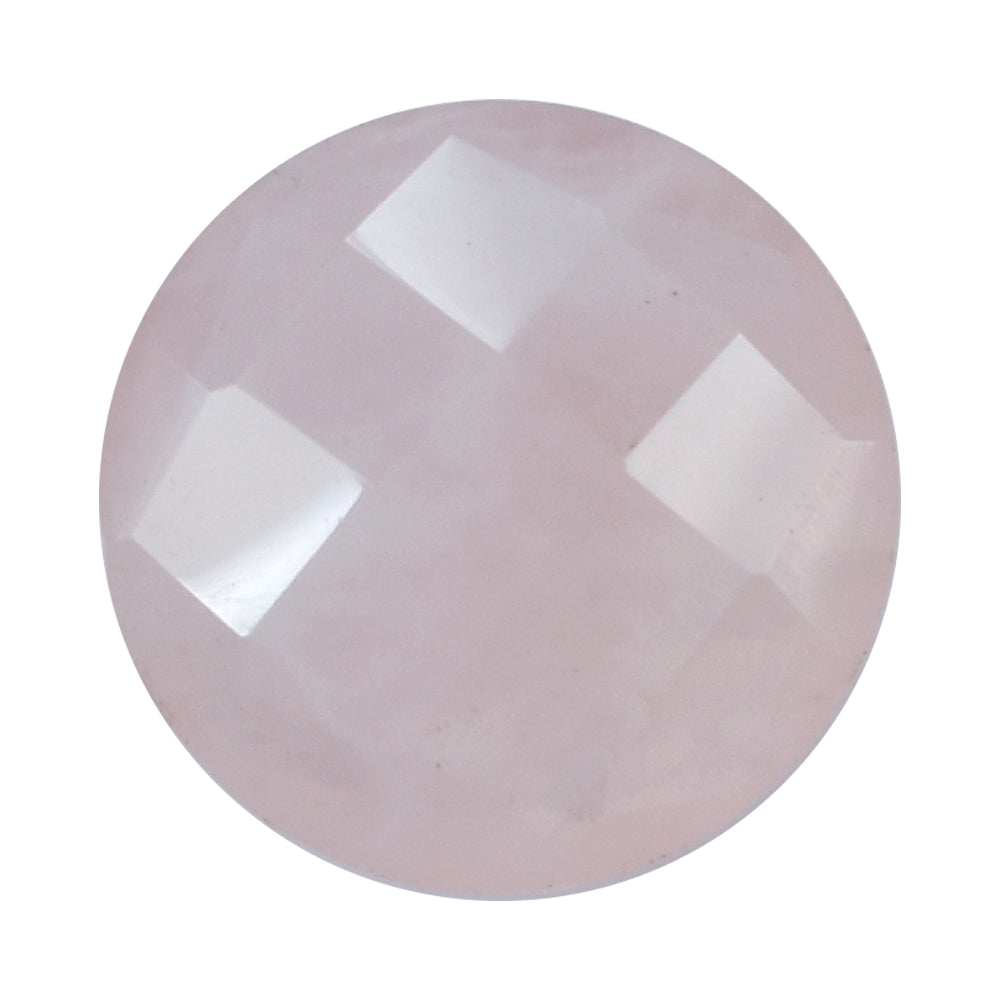 ROSE QUARTZ CHECKER CUT BRIOLETTE ROUND 15MM 7.85 Cts.