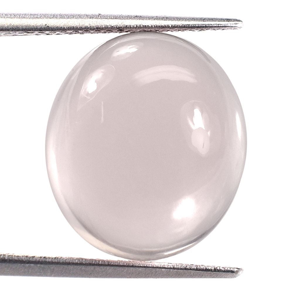 ROSE QUARTZ PLAIN OVAL CAB (MILKY/FINE) 16X14MM 13.75 Cts.