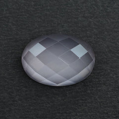 ROSE QUARTZ CHECKER CUT OVAL CAB (SEMI-MILKY/SUPER) 14X10MM 5.03 Cts.
