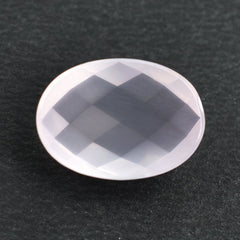 ROSE QUARTZ CHECKER CUT OVAL CAB (SEMI-MILKY/SUPER) 14X10MM 5.03 Cts.