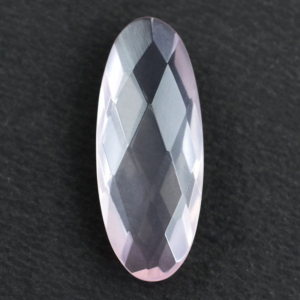 ROSE QUARTZ CHECKER CUT BRIOLETTE OVAL (SEMI-MILKY/SUPER) 20X8MM 4.56 Cts.