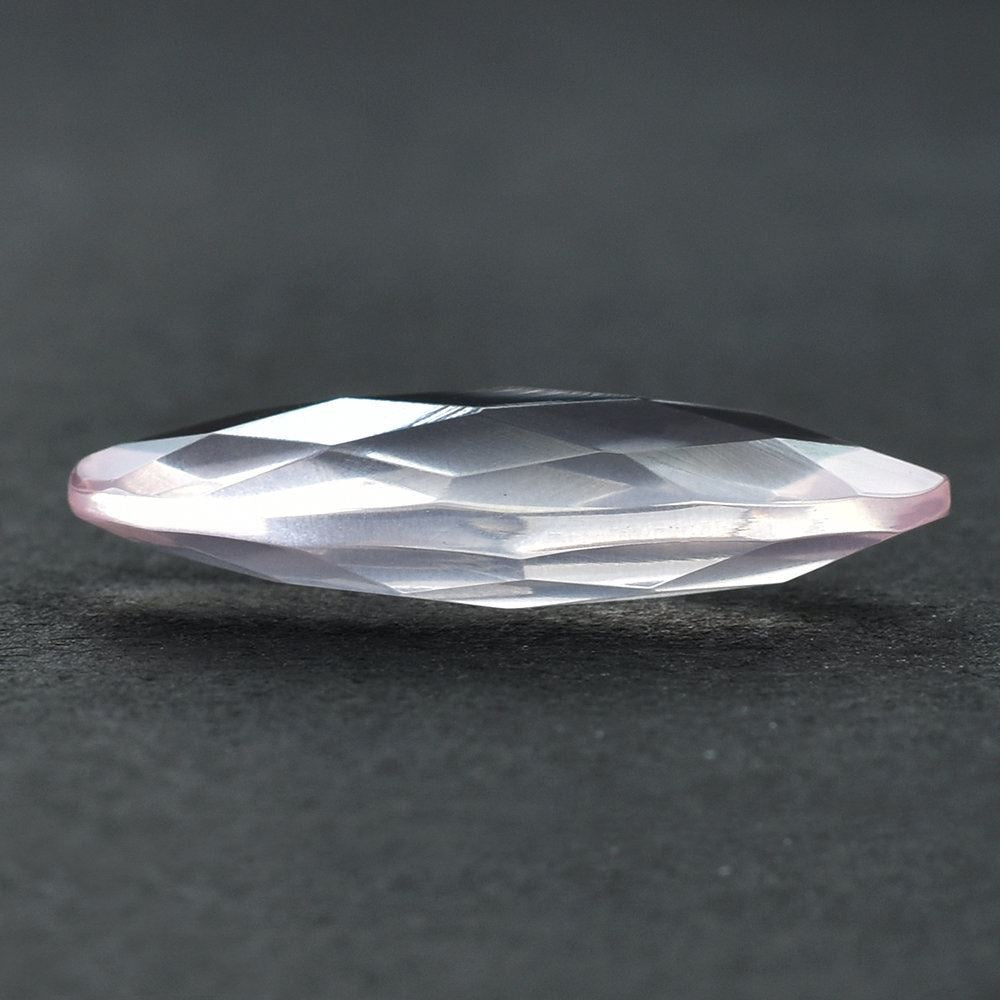 ROSE QUARTZ CHECKER CUT BRIOLETTE OVAL (SEMI-MILKY/SUPER) 20X8MM 4.56 Cts.