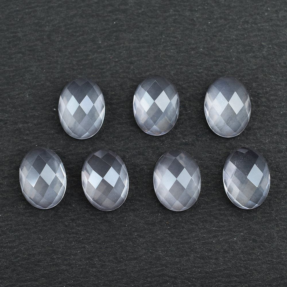 ROSE QUARTZ CHECKER CUT OVAL CAB (SEMI-MILKY/SUPER) 8X6MM 1.10 Cts.