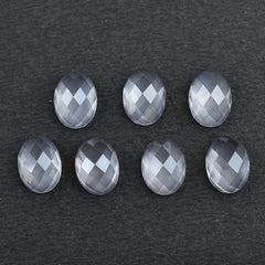 ROSE QUARTZ CHECKER CUT OVAL CAB (SEMI-MILKY/SUPER) 8X6MM 1.10 Cts.