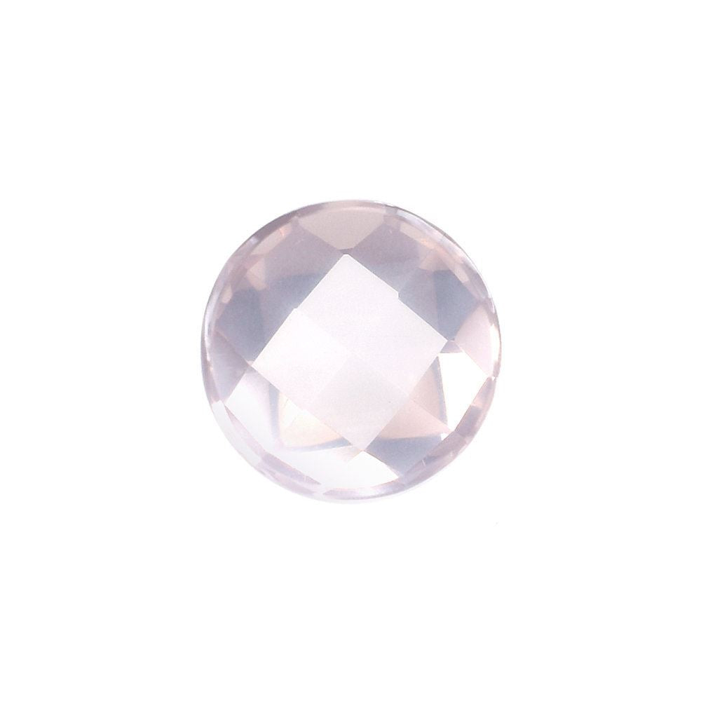 ROSE QUARTZ CHECKER CUT ROUND CAB (SEMI-MILKY/NORMAL) 7X7MM 1.10 Cts.