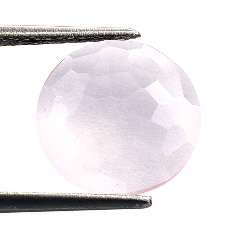 ROSE QUARTZ IRREGULAR CUT ROUND CAB 12.00MM 2.70 Cts.