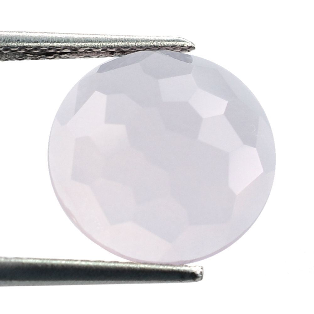 ROSE QUARTZ IRREGULAR CUT ROUND CAB 12.00MM 4.26 Cts.