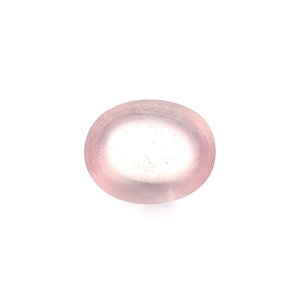 ROSE QUARTZ CUT FROSTED OVAL CAB 8X10MM 3.63 Cts.