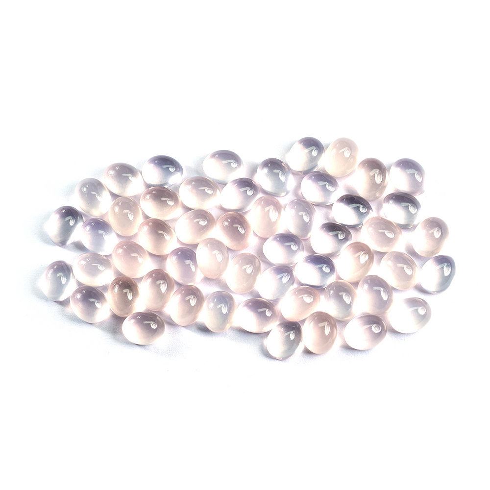 ROSE QUARTZ CUT FROSTED OVAL CAB 8X10MM 3.63 Cts.