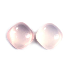 ROSE QUARTZ PLAIN CUSHION CAB 12X12MM 6.05 Cts.