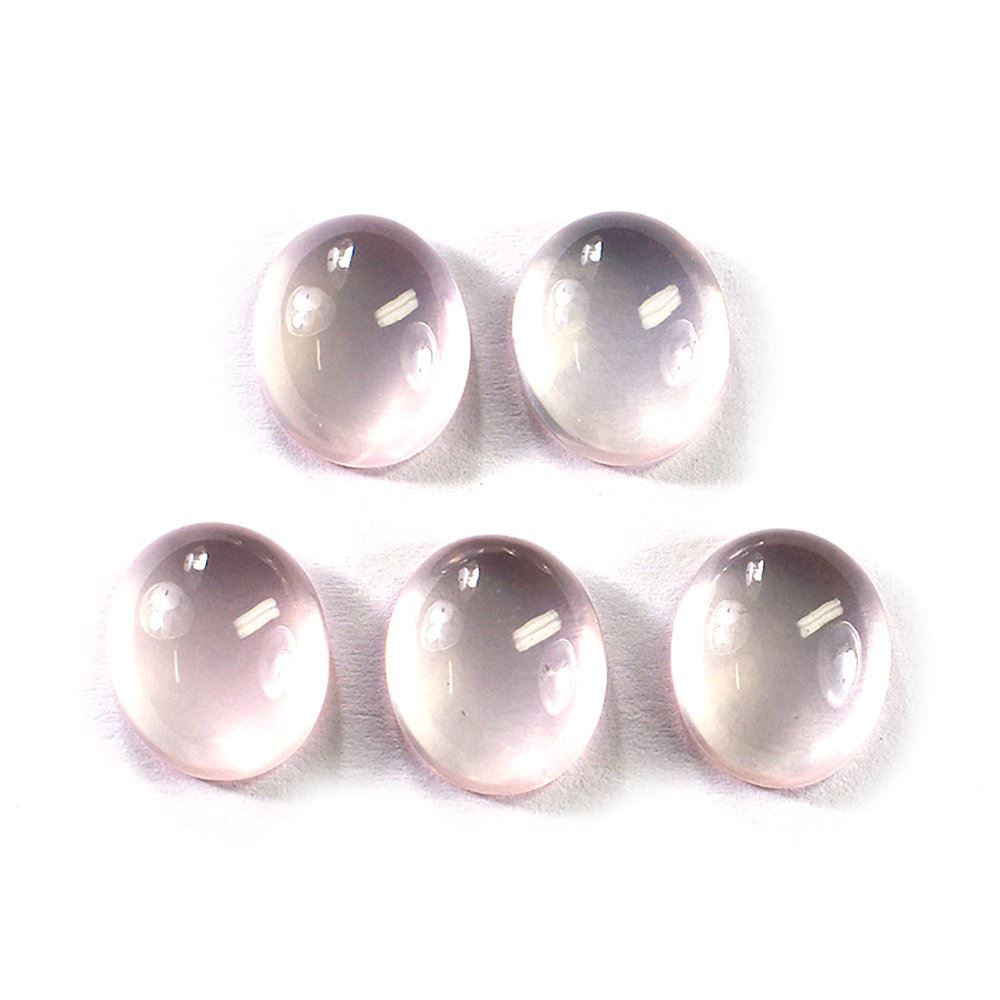ROSE QUARTZ PLAIN OVAL CAB 12X10MM 4.55 Cts.