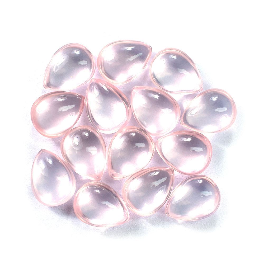 ROSE QUARTZ PLAIN PEAR CAB 8X6MM 1.16 Cts.