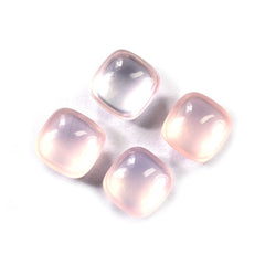 ROSE QUARTZ PLAIN LENTIL CUSHION 10X10MM 3.99 Cts.