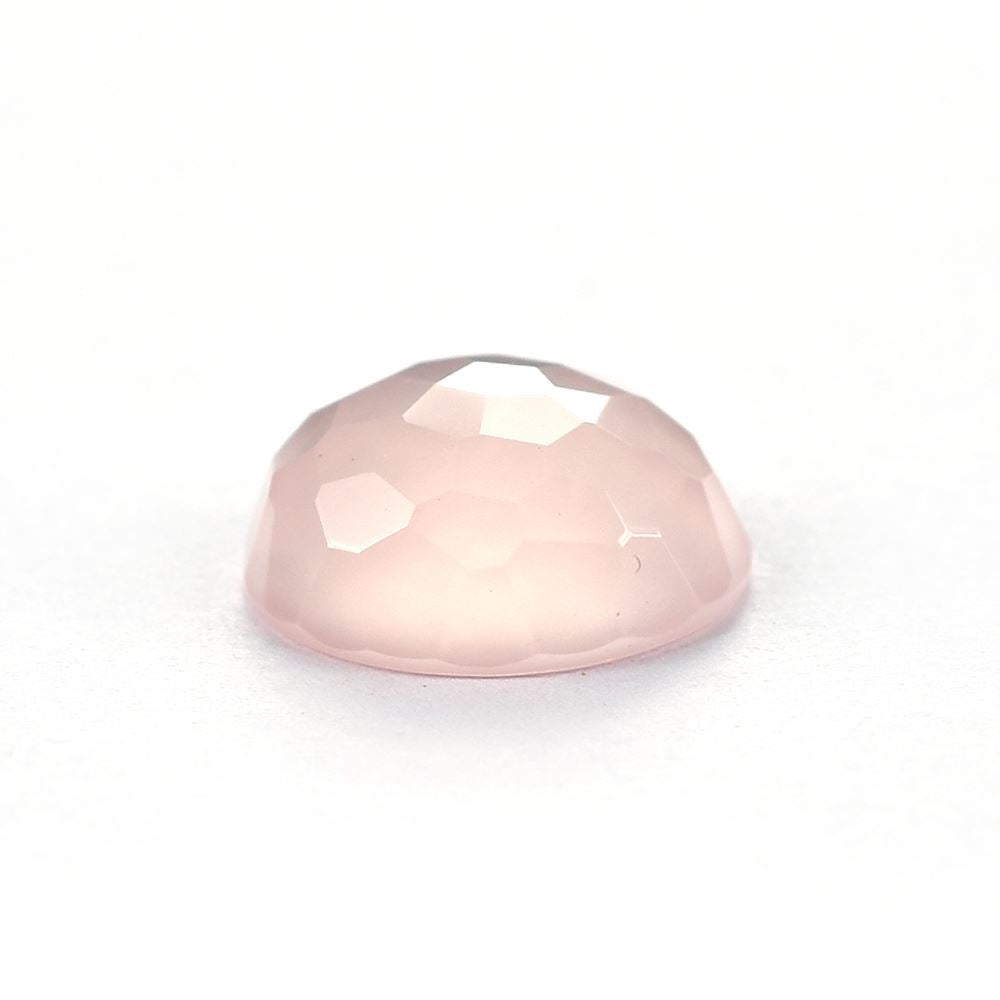ROSE QUARTZ IRREGULAR CUT ROUND CAB (NORMAL/SEMI MILKY) 12.00 MM 5.07 Cts.