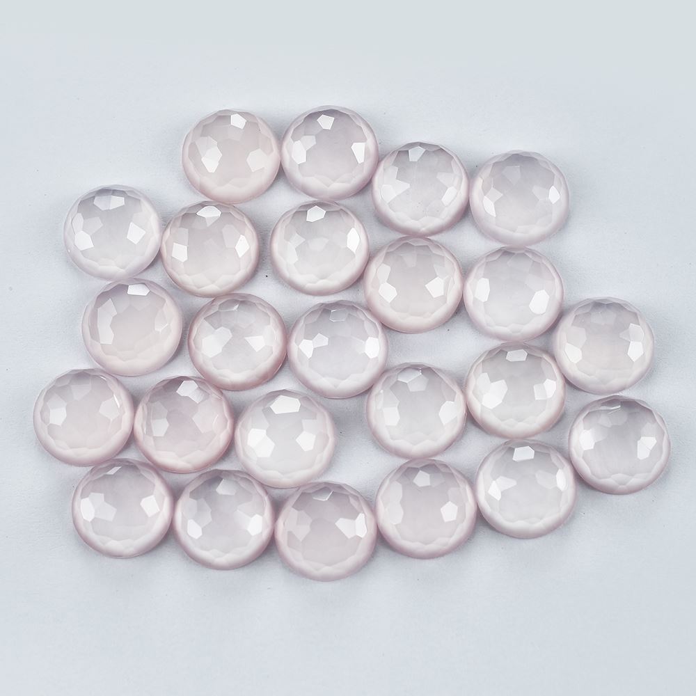 ROSE QUARTZ IRREGULAR CUT ROUND CAB (NORMAL/SEMI MILKY) 12.00 MM 5.07 Cts.